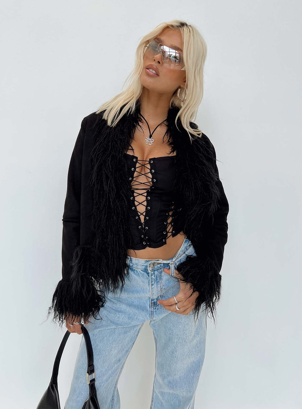 Chaqueta de piel sintética Lowden negra