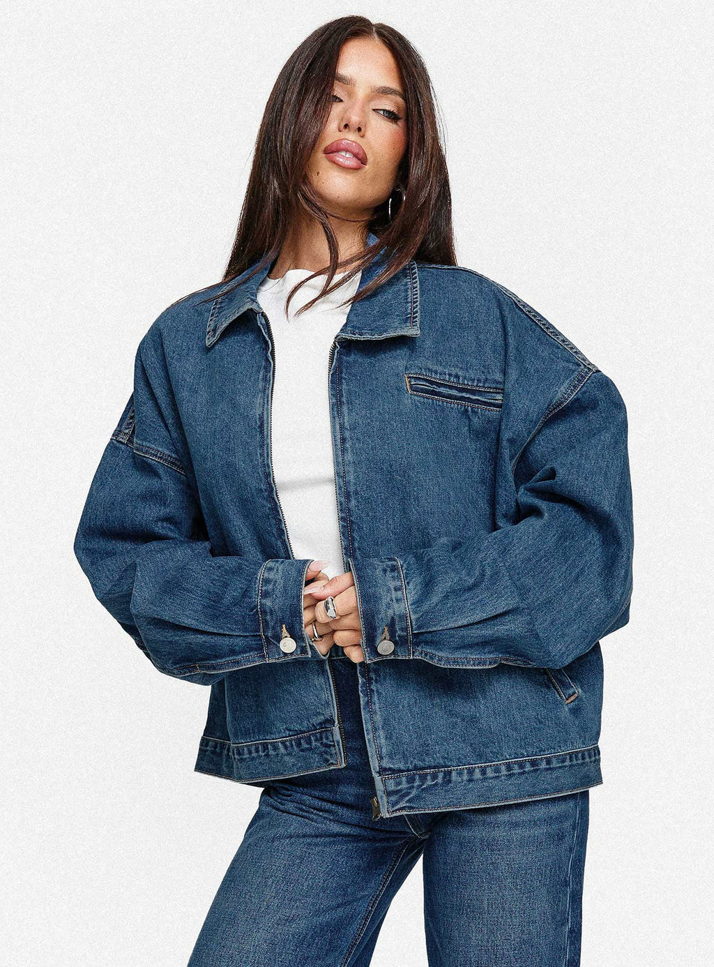 Chaqueta bomber Riina de mezclilla