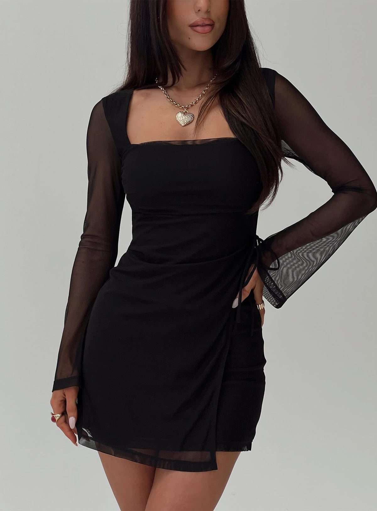Minivestido de manga larga Martinez Negro