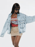 Chaqueta vaquera oversize Kier en lavado claro