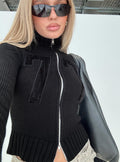 Chaqueta de punto con cremallera Nylah negra