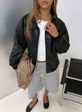 Chaqueta bomber de piel sintética Goldsmith negra