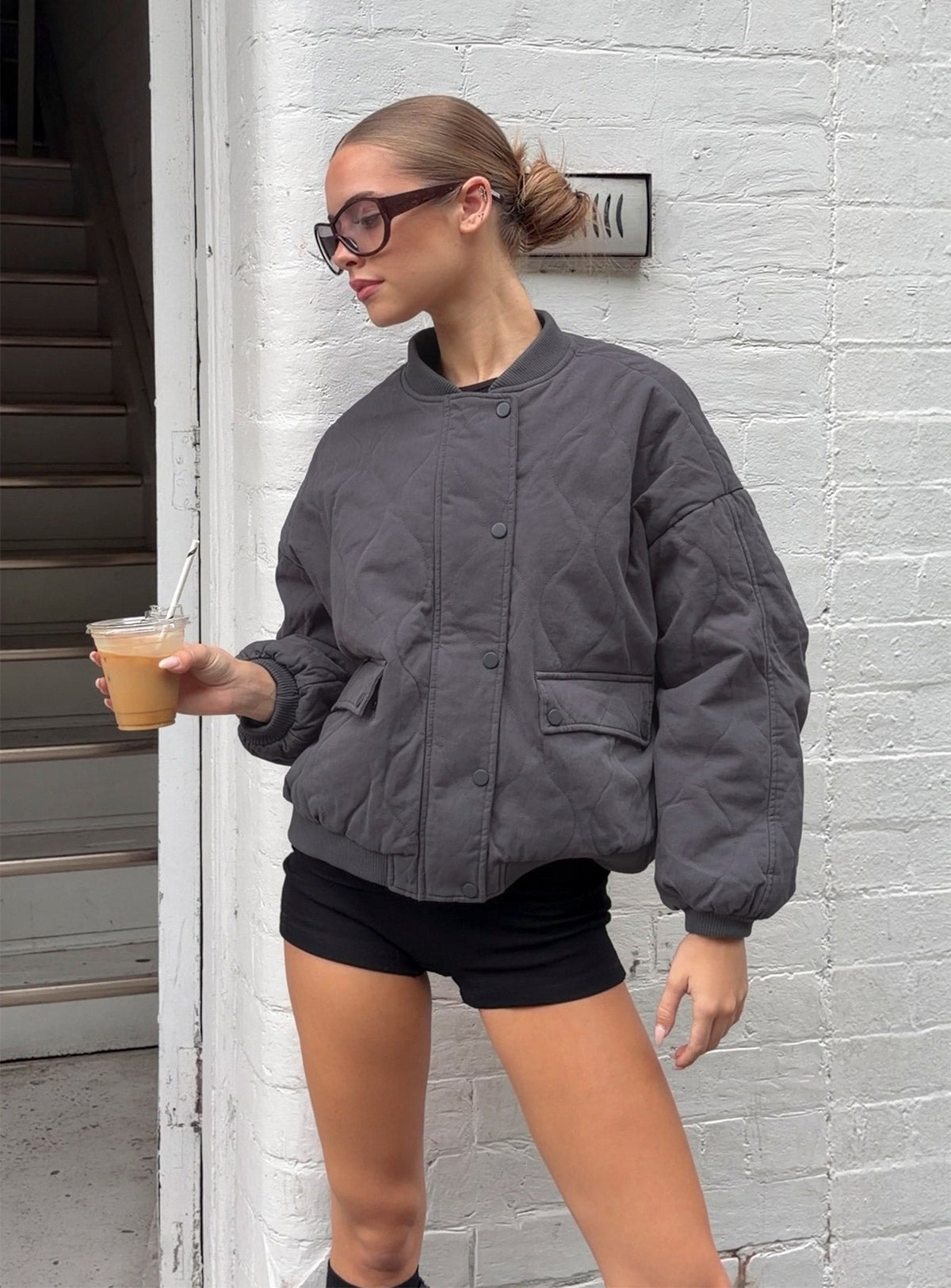 Chaqueta acolchada Stick Season gris