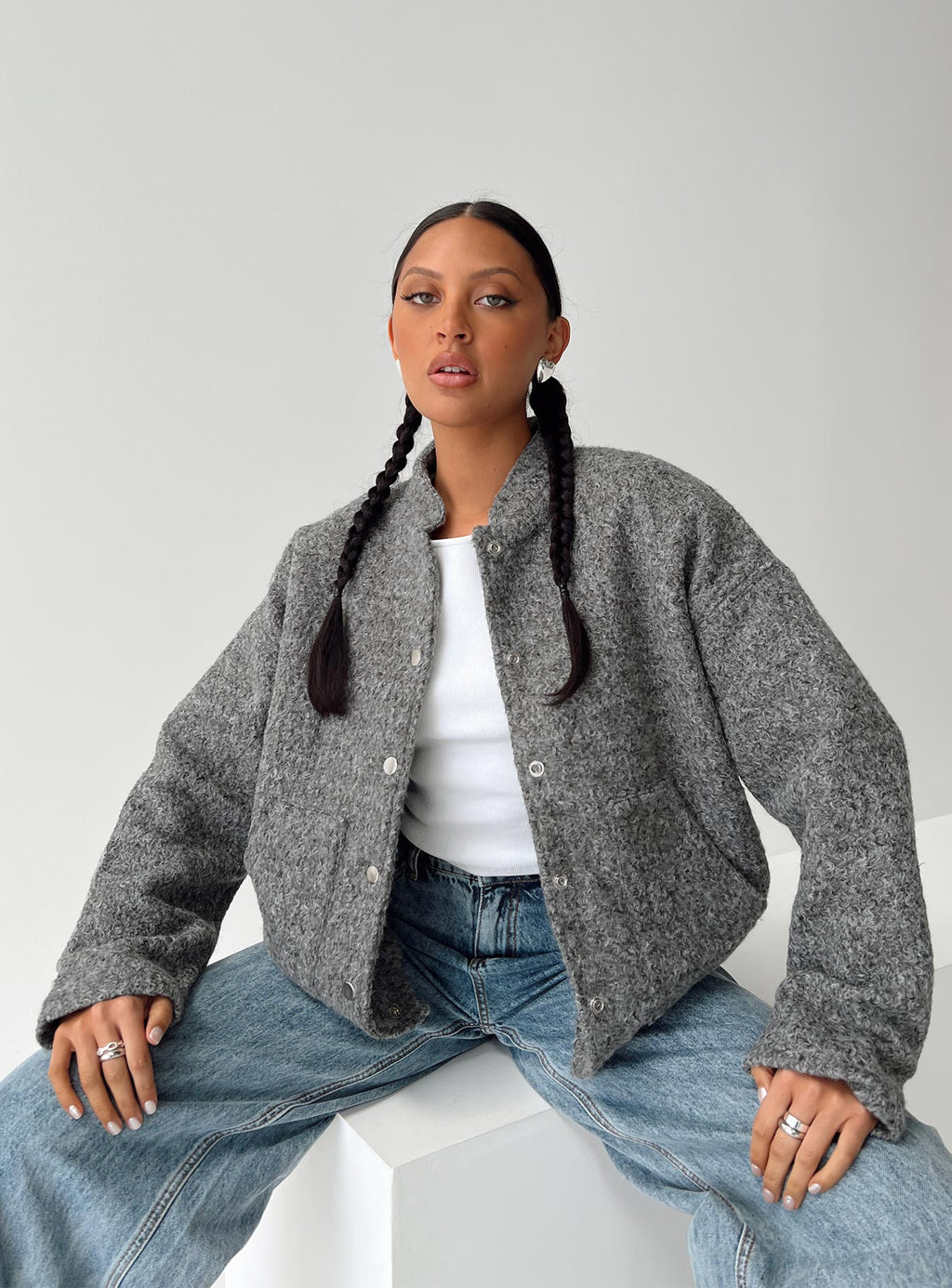 Chaqueta Bomber Stillar Gris