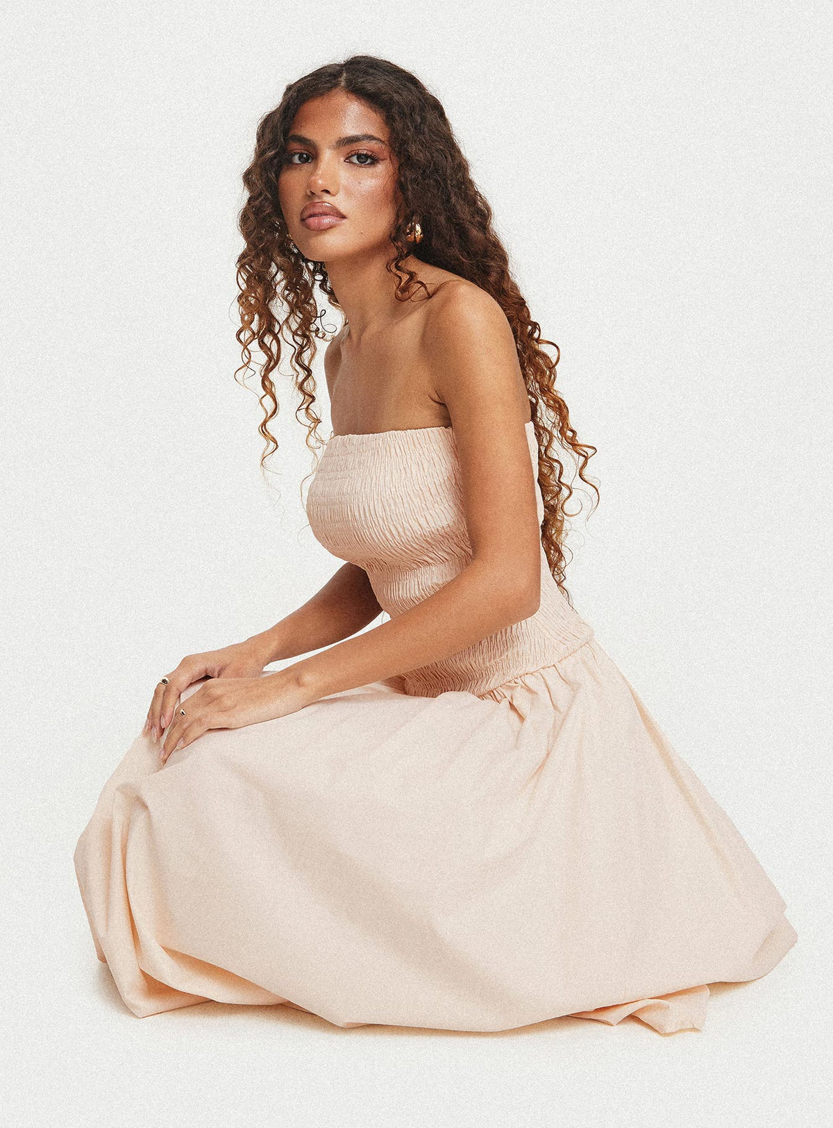 Vestido largo Atara color crema