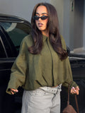 Chaqueta tipo bomber de ante sintético Enlightened color caqui