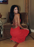 Vestido largo Klarissa Halter rojo