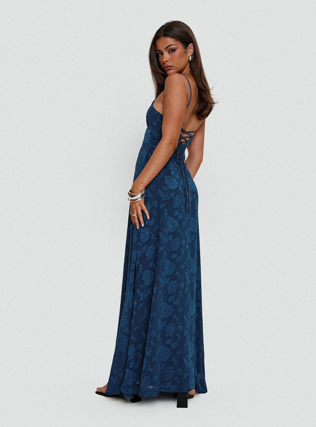 Vestido largo azul marino "South Of France"