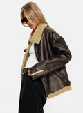 Chaqueta con cuello Benetta marrón