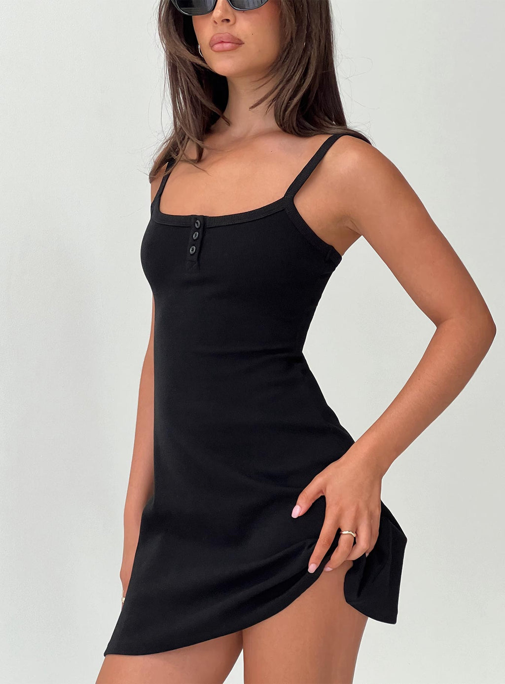 Minivestido Baseline Rib Negro
