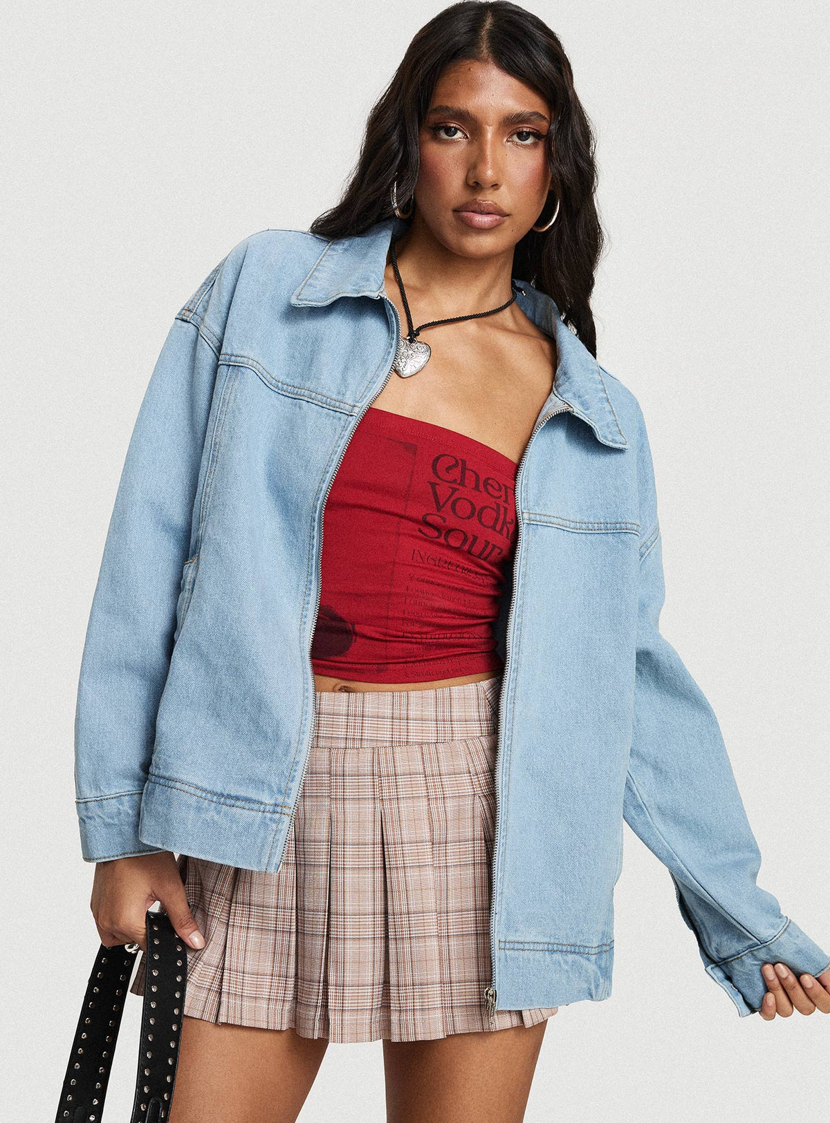 Chaqueta bomber de mezclilla Goldsmith lavado claro