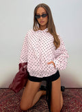 Chaqueta Oversized Swayer con Lunares Rosa