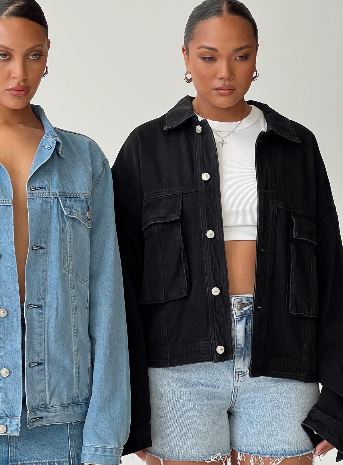 Chaqueta vaquera oversize Kier negra