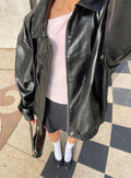 Chaqueta de piel sintética Devija negra