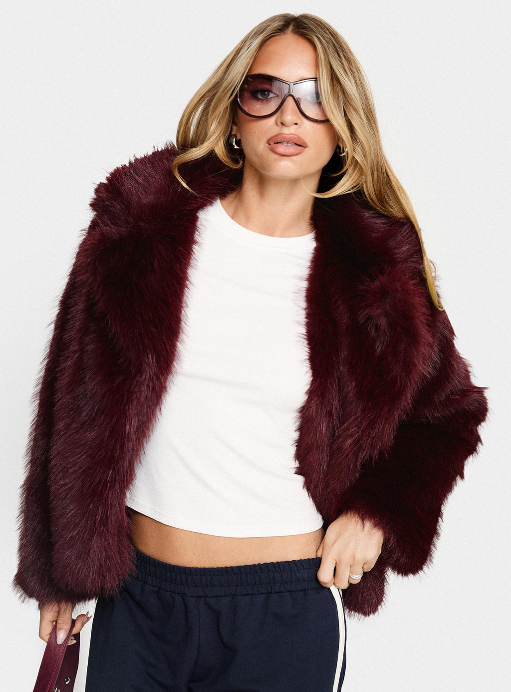 Chaqueta de piel sintética Liannah roja