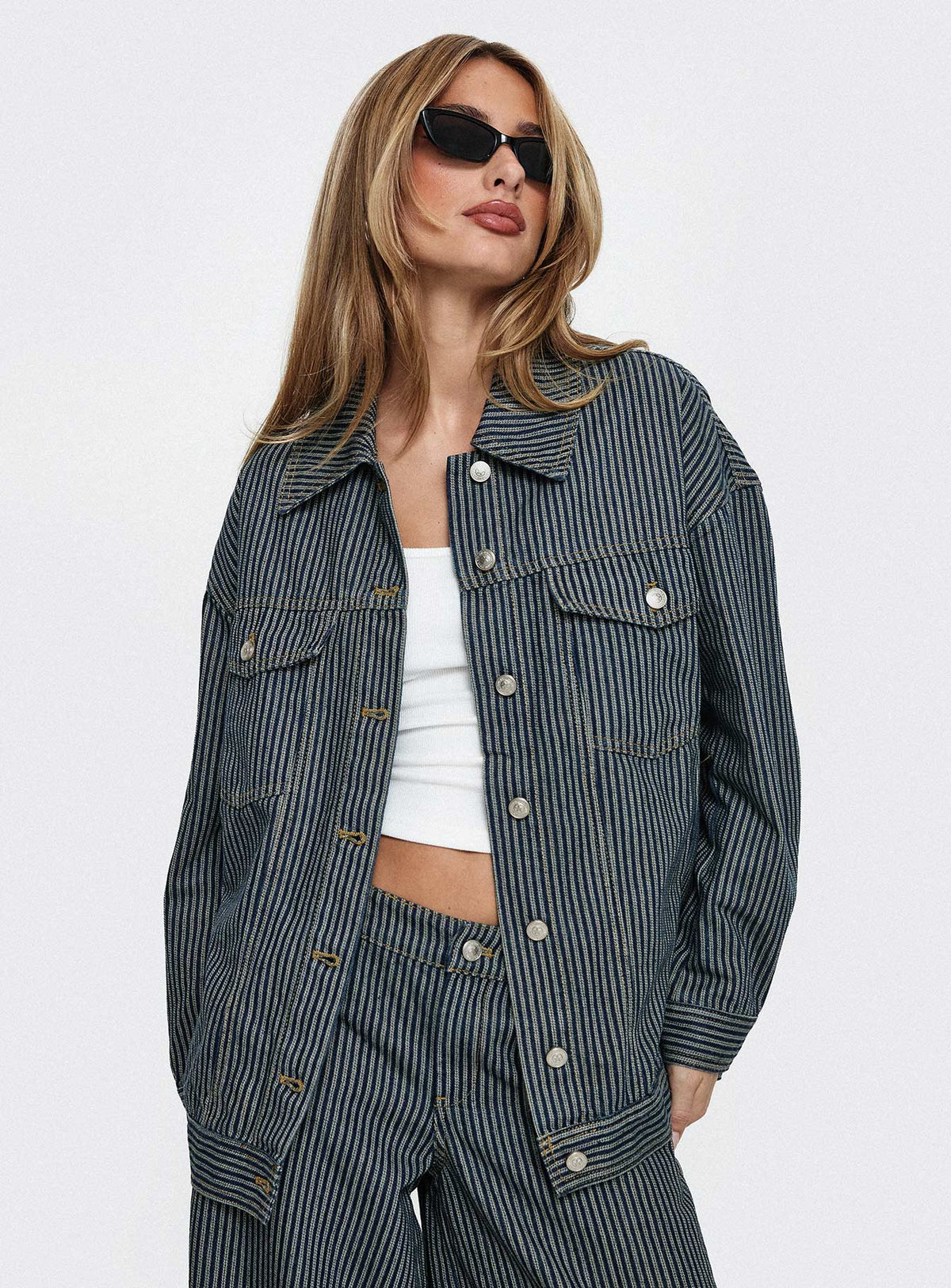 Chaqueta de mezclilla a rayas Actually Invested