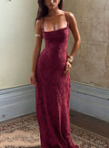 Vestido largo Celena Burdeos quemado