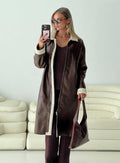 Chaqueta larga de piel de oveja Ammelia marrón