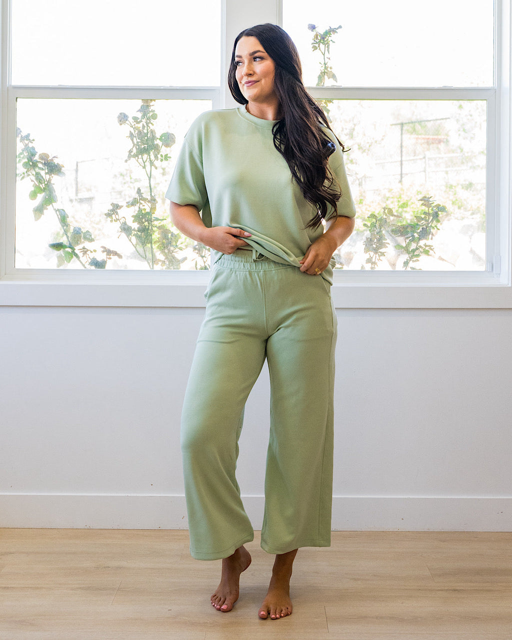 Top de neopreno Macey - Crema de pistacho