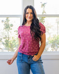 Top de canalé con estampado floral Chantal - Malva