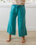 Pantalones anchos y cortos cómodos - Verde azulado claro