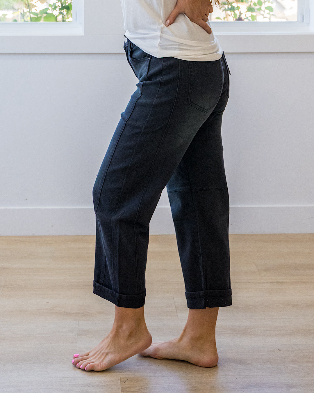 ¡NUEVO! Jeans Alexandra estilo barrel sin roturas - Negro