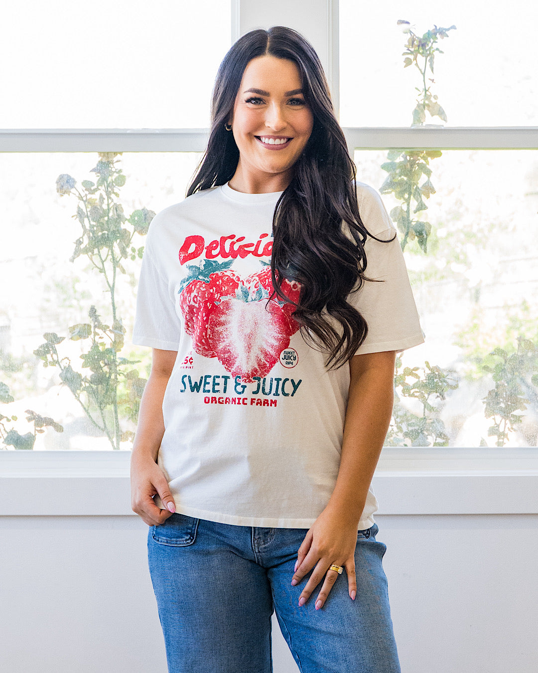 Camiseta color marfil Berry Delicious