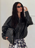 Chaqueta de piel sintética Tanza negro lavado