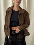 Chaqueta Nelsie de corte oversize con cuello, color verde