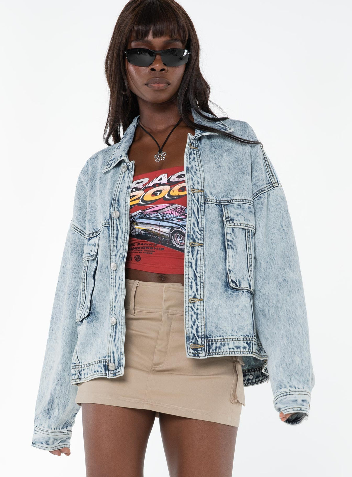 Chaqueta vaquera oversize Kier en lavado claro