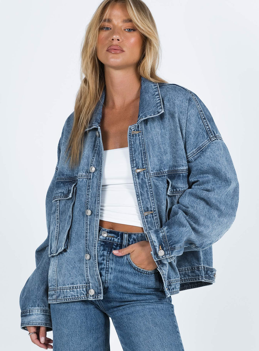 Chaqueta vaquera oversize Kier lavado medio