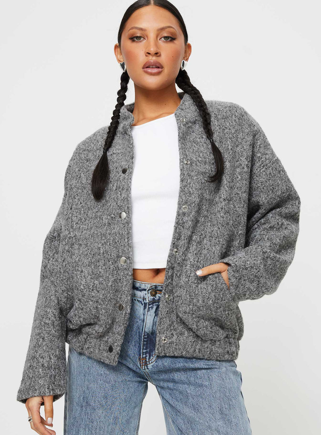 Chaqueta Bomber Stillar Gris