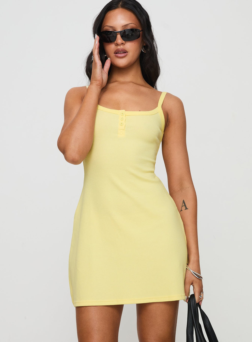 Minivestido canalé Baseline Amarillo