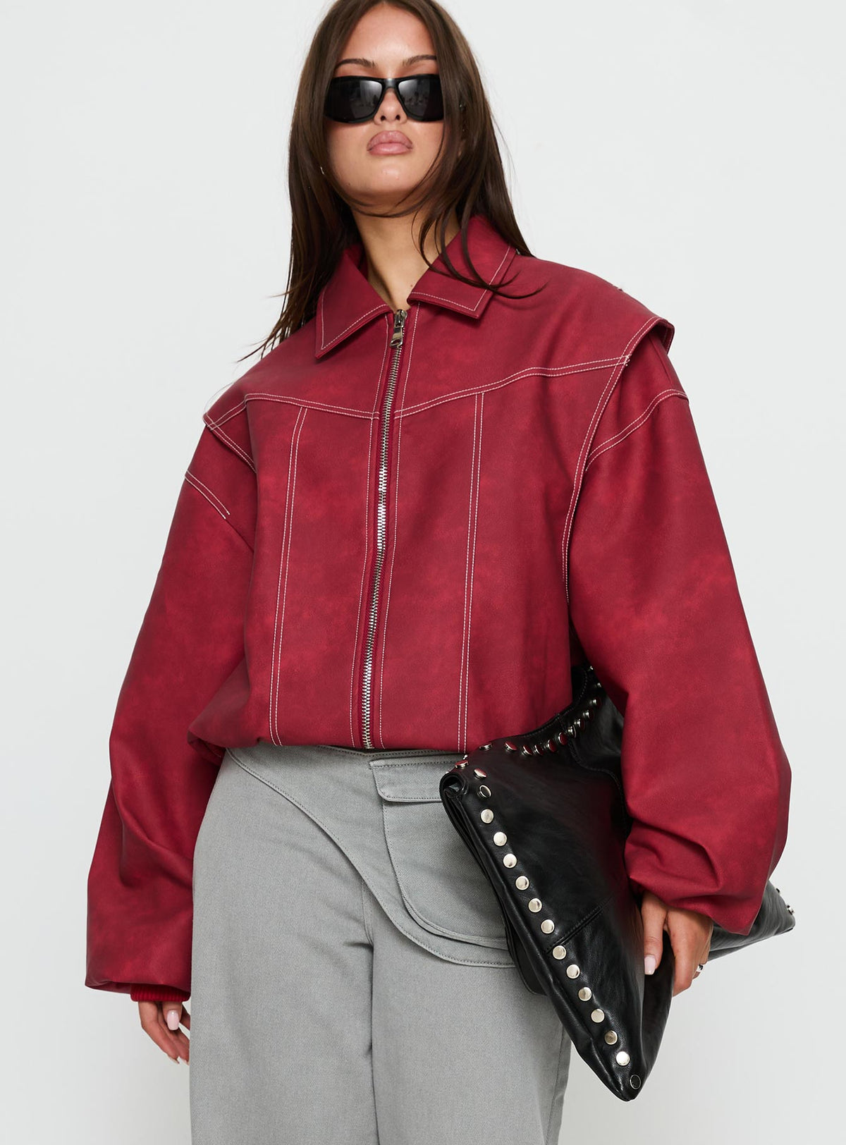 Chaqueta bomber Vista color carmesí
