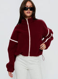 Chaqueta Sammee de forro polar con cremallera en contraste, color rojo