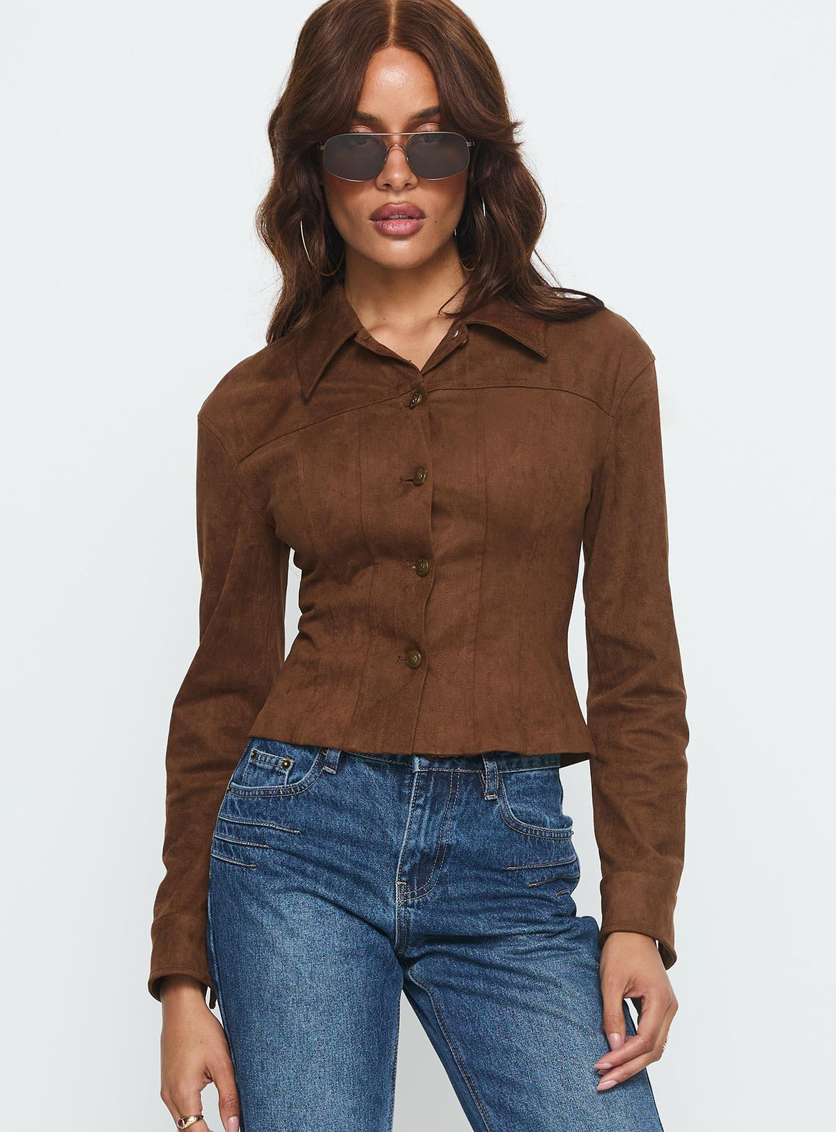 Chaqueta entallada para invitadas chocolate