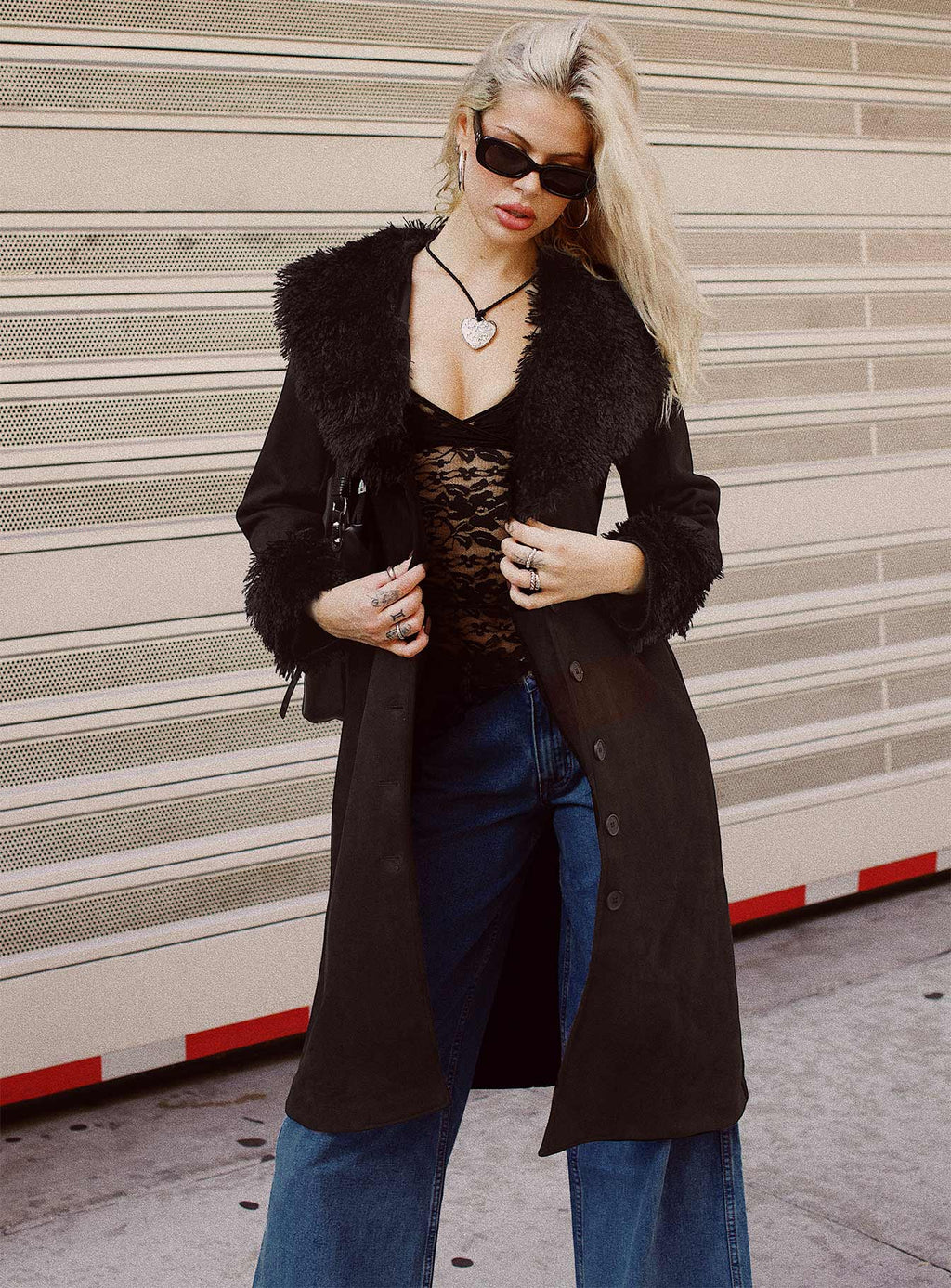 Chaqueta de borrego After Party negra