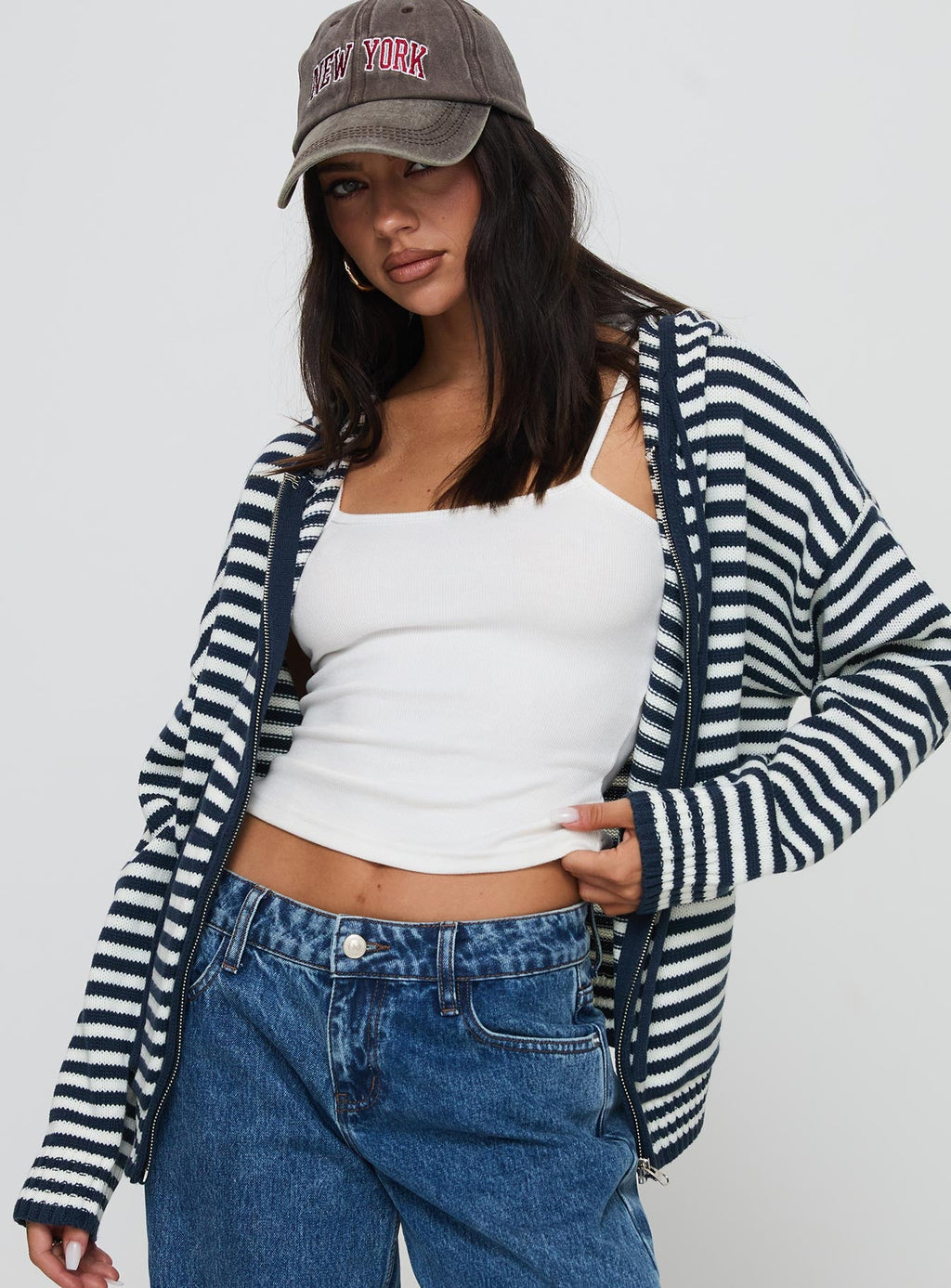 Chaqueta con cremallera Brienna azul marino