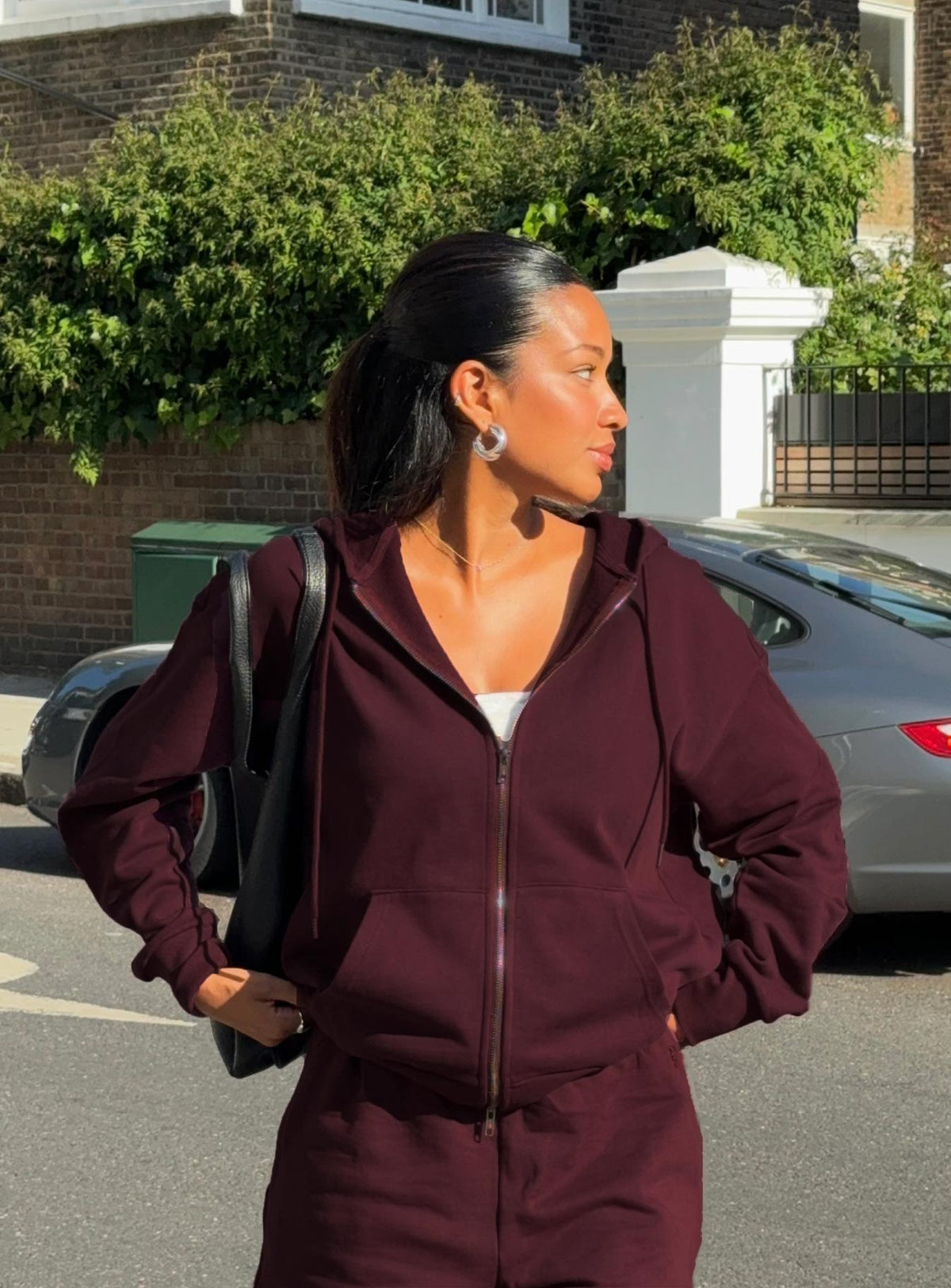 Sudadera oversize All Day color vino