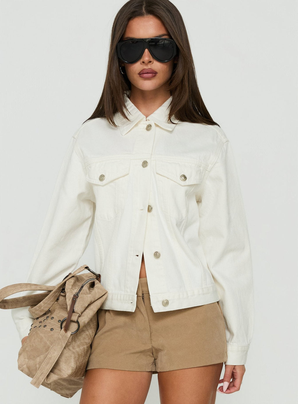 Chaqueta vaquera oversize Truss blanca
