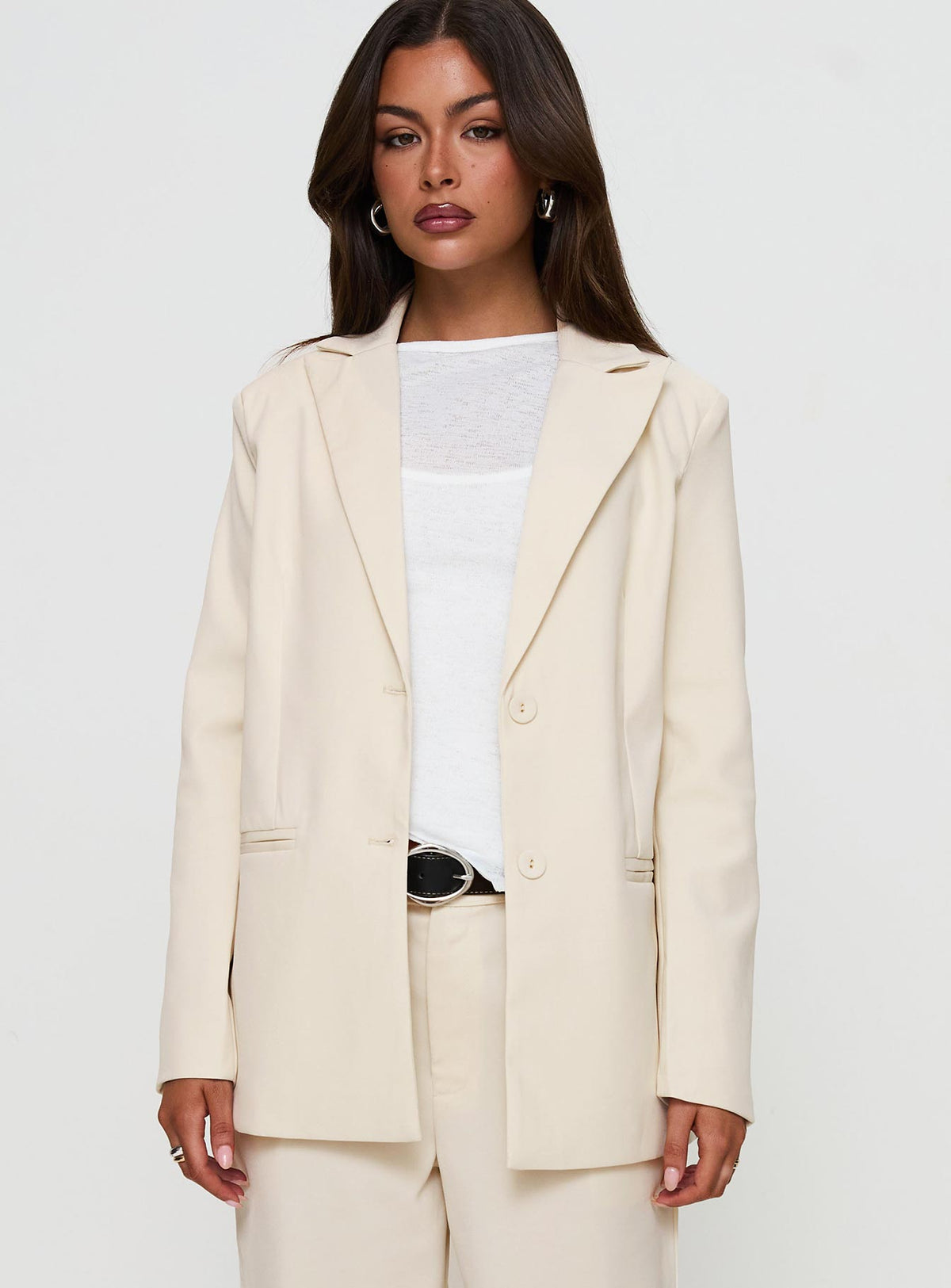 Blazer oversize Crowd Pleaser color crema