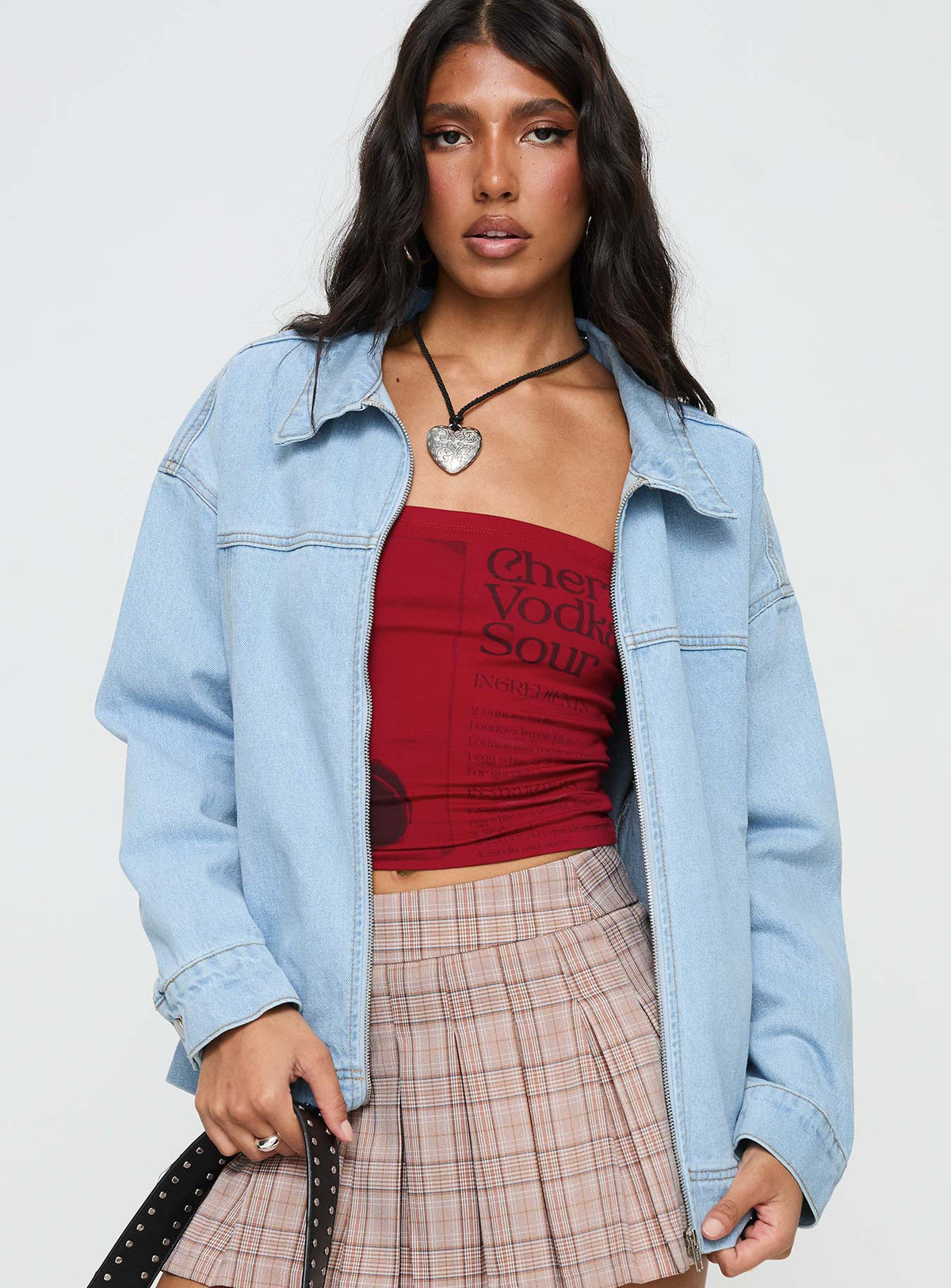 Chaqueta bomber de mezclilla Goldsmith lavado claro