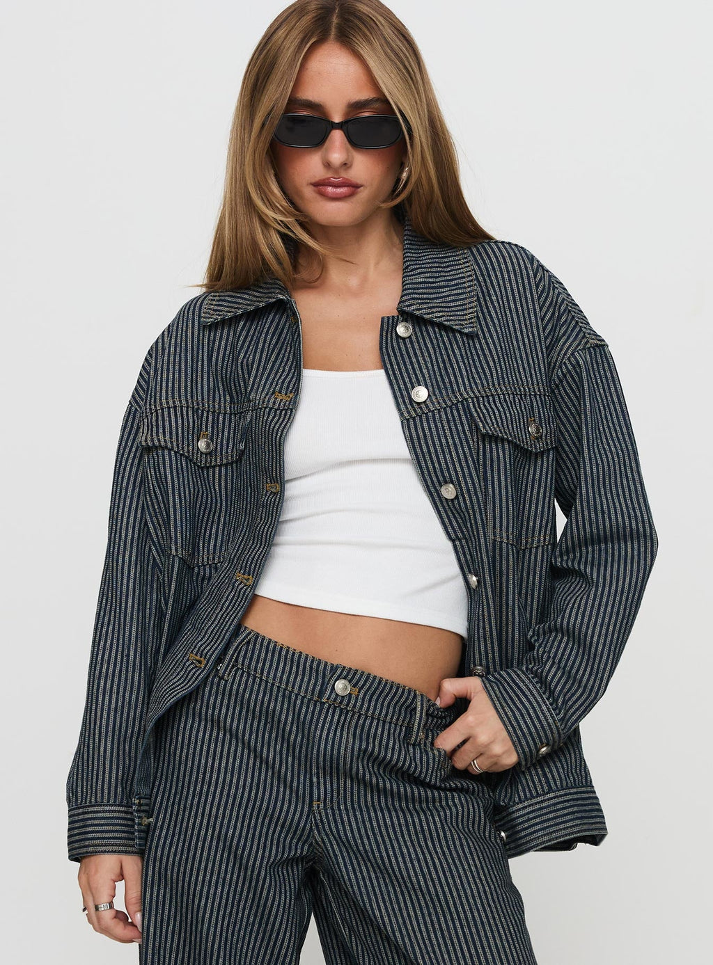 Chaqueta de mezclilla a rayas Actually Invested