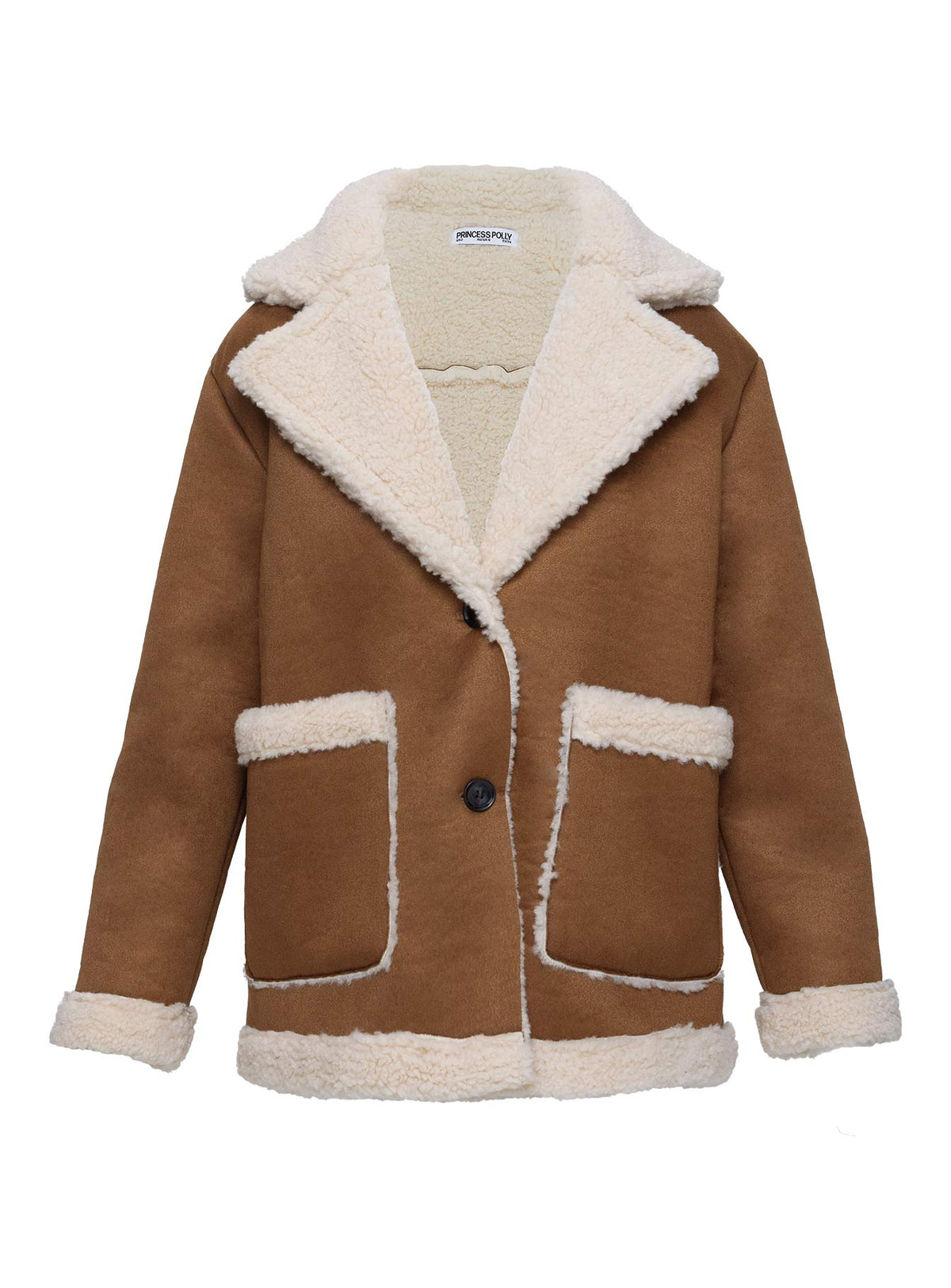Chaqueta extragrande de piel sintética Marysville color canela