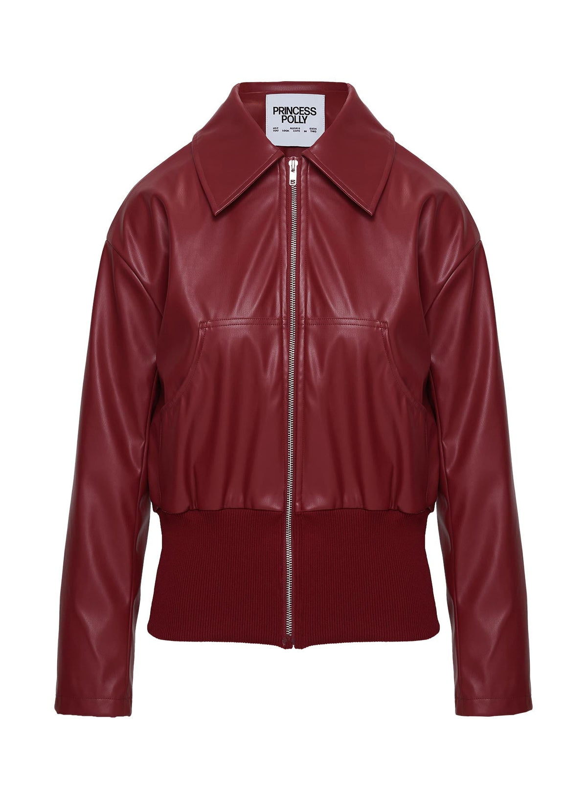 Chaqueta tipo bomber de cuero sintético Radio On Blast roja