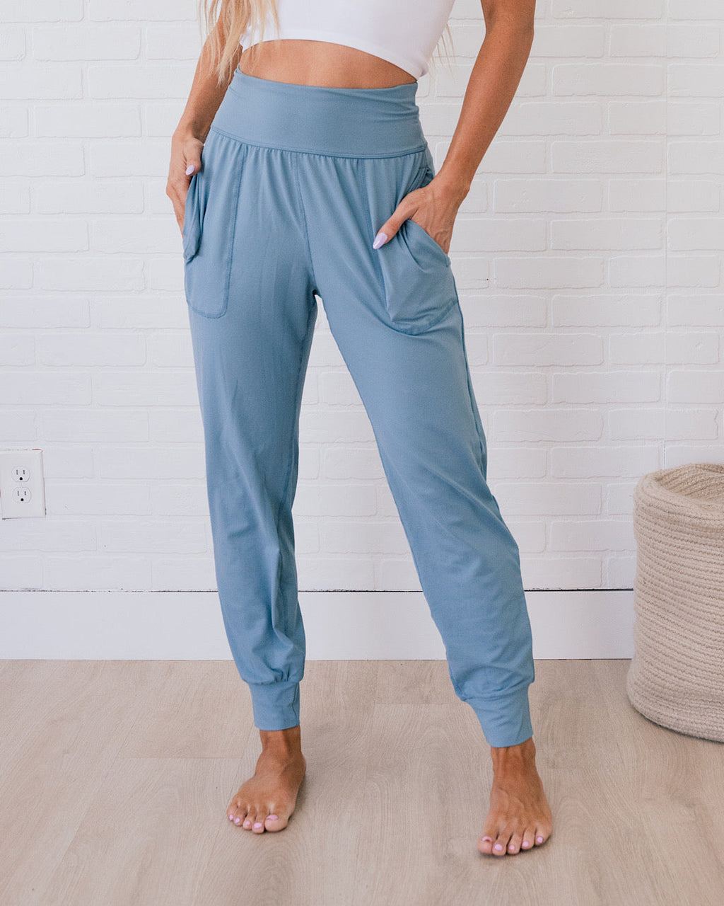 Pantalones de yoga - Azul polvoriento