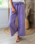 Pantalones anchos y cómodos tipo cropped - Lavanda