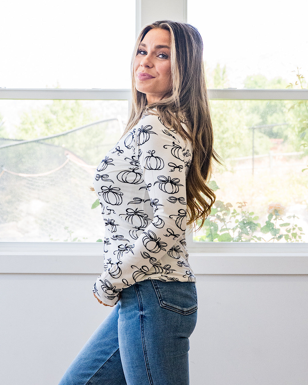 ¡NUEVO! Blusa de manga larga Blair - Calabazas clásicas