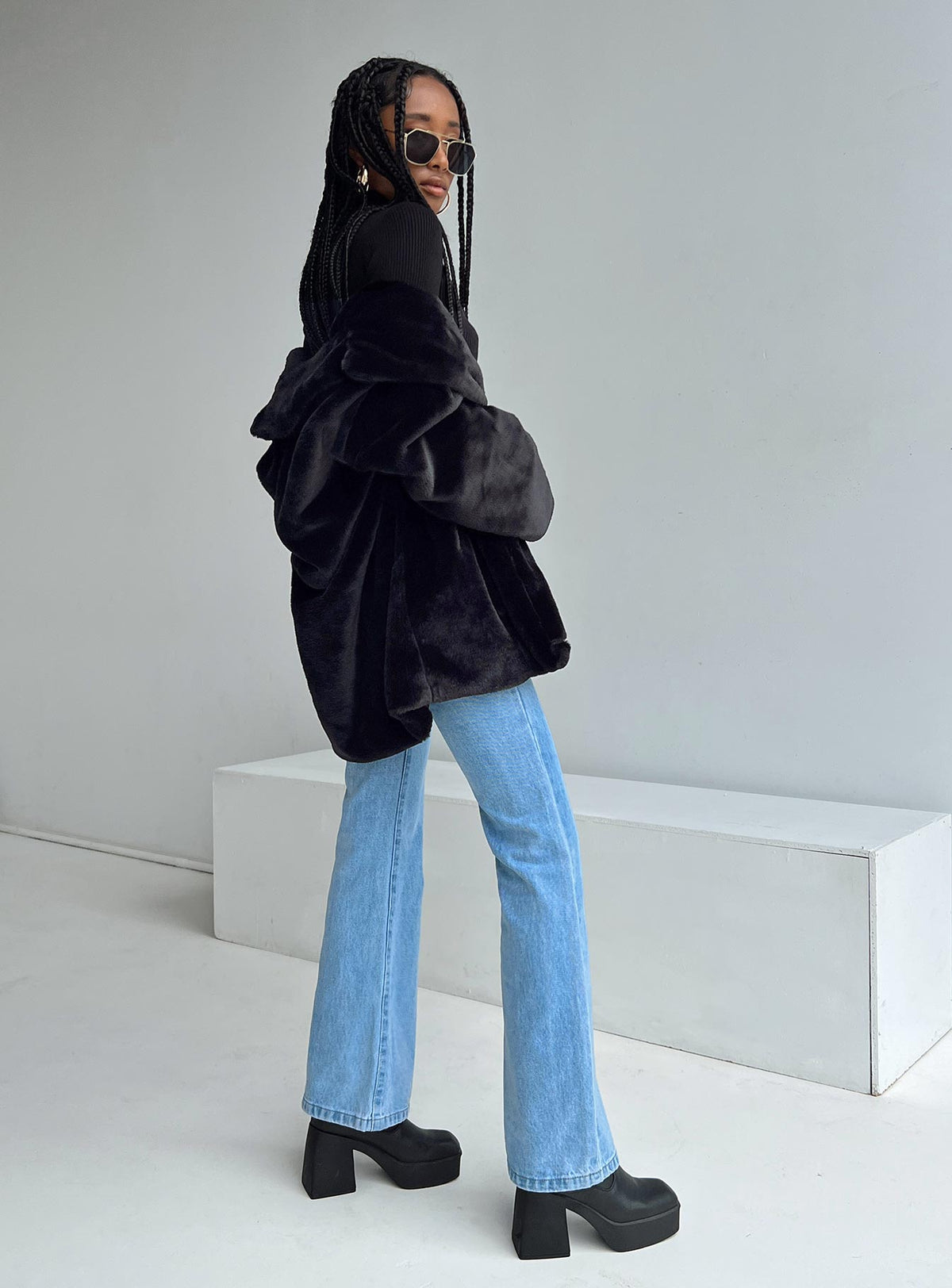 Chaqueta de piel sintética Dune negra
