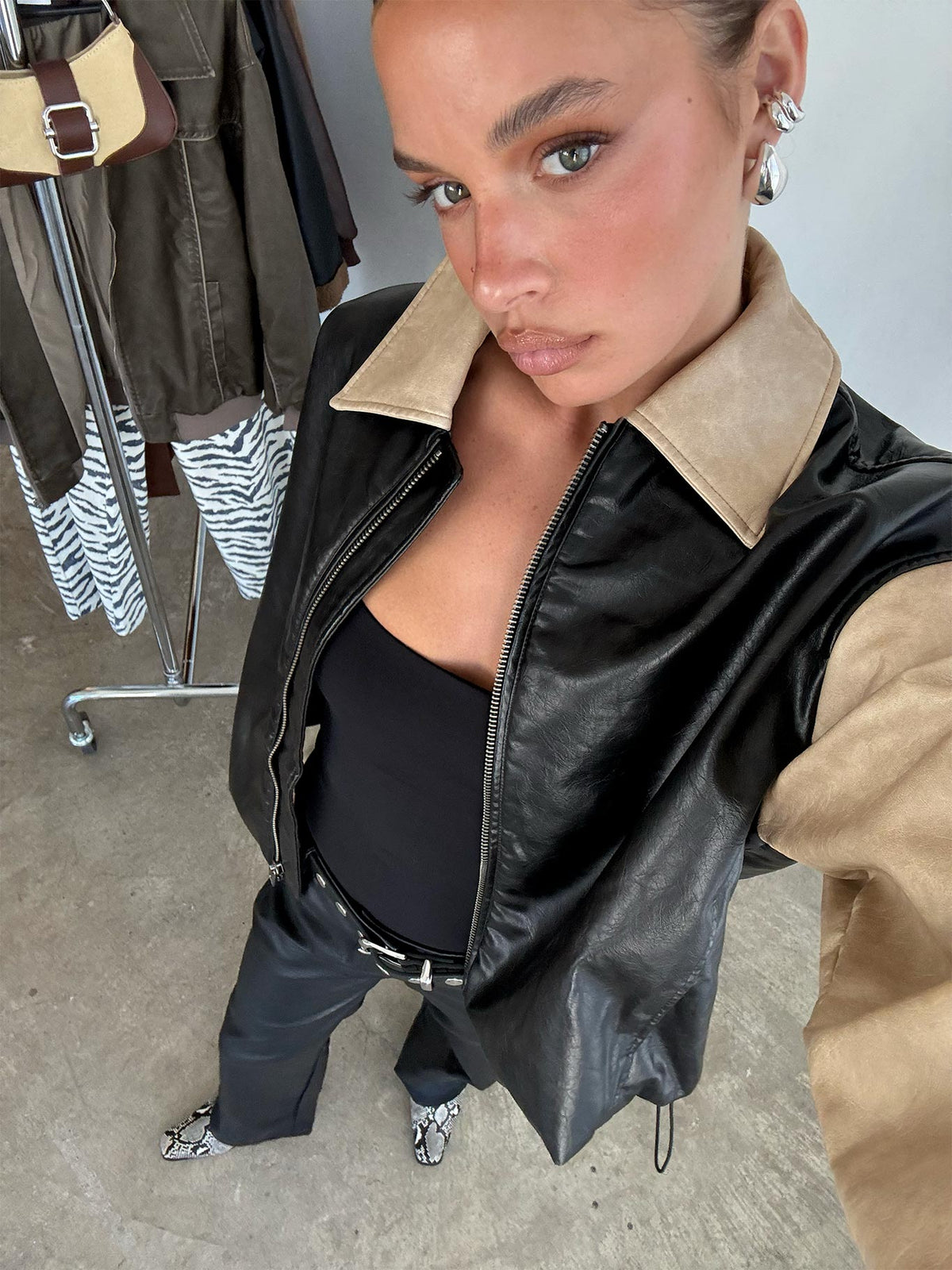 Chaqueta tipo bomber Nirvana color camel
